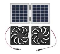 Solar Exhaust Fan Kit 2 Pack 10W Foldable Solar Panel Powered Ventilation Cooling Fan with Rain Proof Design for Outdoor Caravan Pet House Utility Room Chicken Coop Greenhouse (White)