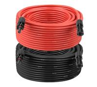 Solar Extension Cable 8AWG 100FT 2-Pack (Red + Black), PV Wire with Male/Female Solar Connectors, Weatherproof Solar Panel Wire for RV, Boat, Inverter, Off-Grid Systems