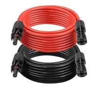 Solar Extension Cable 8AWG 20FT 2-Pack (Red + Black), PV Wire with Male/Female Solar Connectors, Weatherproof Solar Panel Wire for RV, Boat, Inverter, Off-Grid Systems