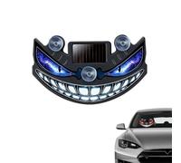 Solar Eye LED Car Warning Light Wireless Suction Mount, Dual-Power Solar USB Demon Eye LED Car Window Light, Dynamic LEDs Car Eyes, Demon Eye Car Window Lights, LEDs Animated Warning Light for Car (C)