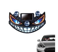 Solar Eye LED Car Warning Light Wireless Suction Mount, Dual-Power Solar USB Demon Eye LED Car Window Light, Dynamic LEDs Car Eyes, Demon Eye Car Window Lights, LEDs Animated Warning Light for Car (D)