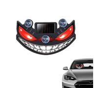 Solar Eye LED Car Warning Light Wireless Suction Mount, Dual-Power Solar USB Demon Eye LED Car Window Light, Dynamic LEDs Car Eyes, Demon Eye Car Window Lights, LEDs Animated Warning Light for Car (A)