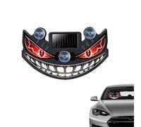 Solar Eye LED Car Warning Light Wireless Suction Mount, Dual-Power Solar USB Demon Eye LED Car Window Light, Dynamic LEDs Car Eyes, Demon Eye Car Window Lights, LEDs Animated Warning Light for Car (B)