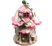Solar Fairy House Outdoor Garden - Mushroom House with Solar Powered Lights - Waterproof Solars Powered Garden Lights, Resin Night Light Ornament, Automatic Night Lighting, for Terrace and Courtyard