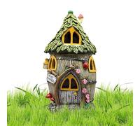 Solar Fairy House, Outdoor Statues for Yard Lawn Garden Outside Decor, Garden Statues with Solar Light, Cottage Decorations, Lawn Ornaments for Patio