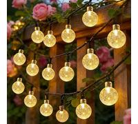 Solar Fairy Lights Garden Outdoor, Waterproof Solar Powered Bubble Lights, 60LED 8M/26FT Solar String Lights, 8 Modes with 8-Hour Timer, Suitable for Garden, Party, Yard, Decoration (Warm White)