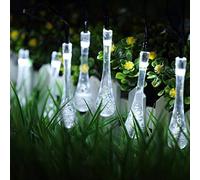 Solar Fairy Lights Outdoor, 9.5m 50LED LED LED Waterdrop Outdoor Fairy String Lights,Waterproof Raindrop Lamp for Tent Patio Tree Christmas Decoration (White)