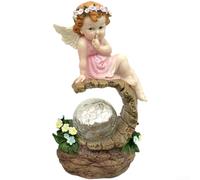 Solar Fairy Lights Resin Moon Sitter Garden Decor 21cm