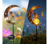 Solar Fairy Moon Solar Decorative LED Light Leaper Gold One Size