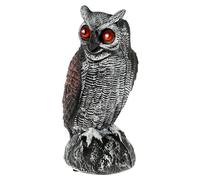 Solar Fake Owl Decoys 2 Working Modes Owl Bird Deterrent Waterproof Solar Owl Scarecrow Easy to Install Owl to Keep Birds Away Outdoor Solar Owl Decoration Enemy Bird Scare Owl for Garden Patio #(set)