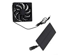 Solar Fan, 120mm DC Ventilation Fan, Polycrystalline Panel Powered Exhaust for Air Circulation, Compact Design for Greenhouse Patio Shed Camping