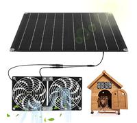 Solar Fan 15W 12V IPX7 Waterproof Solar Powered Fan, Solar Panel Exhaust Fan for Greenhouse Circulation, Shed, Chicken Coop, Pet Houses, Outside