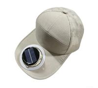 Solar Fan Baseball Hat with USB Charging,Breathable Mesh Sun Block Cap with Adjustable Airflow for Outdoor Activities,-(khaki)