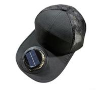 Solar Fan Baseball Hat with USB Charging,Breathable Mesh Sun Block Cap with Adjustable Airflow for Outdoor Activities,-(Black)