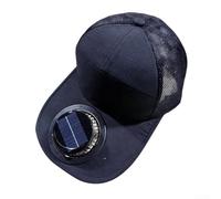 Solar Fan Baseball Hat with USB Charging,Breathable Mesh Sun Block Cap with Adjustable Airflow for Outdoor Activities,-(navy blue)