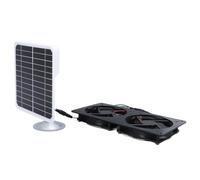 Solar Fan, Chicken Coop Fan with High Efficiency 20W Solar Panel Fan Kit, Solar Powered Dual Exhaust Fan Kit, Solar Fan Solar Power Fan for Small Greenhouse, Chicken Coop, Shed,