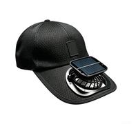 Solar Fan Hat Breathable Mesh Sun Hat with USB Charging - Adjustable Cooling Cap for Fishing Hiking Beach Black(Black)