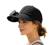 Solar Fan Hat - Hat with Fans Solar Power | Šolar Powered Fań Hàt, Personal Gear 600mAh Rechargeable, USB Charging - for Outdoor Sports Fishing Hiking Travel Vacation Backpacking Camping Summer Black