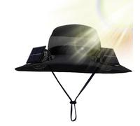 Solar Fan Hat - Sun Hat with Powered Fans, Cooling Sunlight Protection Headgear for Adults Men Women Fisherman Gardener Golfer Landscaper Outdoor Work and Hot Weather Fashion Black