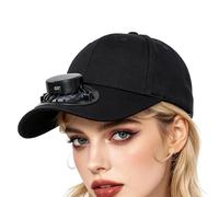 Solar Fan Hats for Men - Solar Powered Digital Display Detachable Quiet Caps - Women Sun Hats - for Outdoor Fishing Summer Camping Garden Yard Hiking Work Travel Beach Mowing Golf Black