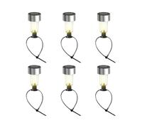 Solar Fence Lights, 6-Piece Colorful LED Deck Lamps, Dynamic Color Transitions, Energy-Saving Solar Panels, Weatherproof Tie-On Fixtures for Patio, Poolside, Garden, Pathway, 6.81 Inches