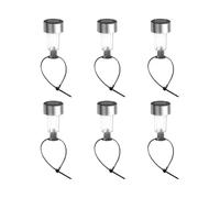 Solar Fence Lights, 6-Piece Colorful LED Deck Lamps, Dynamic Color Transitions, Energy-Saving Solar Panels, Weatherproof Tie-On Fixtures for Patio, Poolside, Garden, Pathway, 6.81 Inches