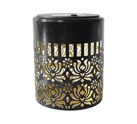 Solar Fence Lights - Metal Hollow Flower Lantern Waterproof Outdoor Lamp | Garden Patio Decorative Lighting | Auto Charging Illumination Landscape Yard Porch Balcony Pathway Ambient Glow Fixture