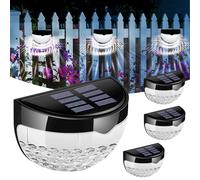 Solar Fence Lights Outdoor Garden Waterproof LED Wall Lamp, Solar Security Light with Dusk to Dawn Sensor, Solar Powered Night Light Decorative for Fence, Deck, Patio, Pathway, Driveway, 4 Pack