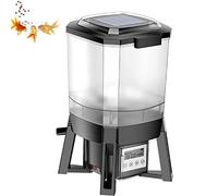 Solar Fish Feeder, 6L Electric Fish Food Dispenser with Smart Timer and 120° Spray for Indoor and Outdoor, Automatic Feeding for Vacations and Holidays