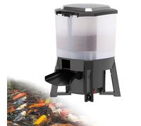 Solar Fish Feeder Automatic Electric Dispenser with Intelligent Timing for Outdoor Ponds - 120° Feeding Design, Dispenses Fish Food 1-6 Times Daily