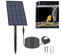Solar Fish Tond Lerator Bubble Oxyganator Kit, Silent Pump & Rechargeable Battery, Eco Friendly Solar Air Pump for Garden Ponds, Fish Tanks