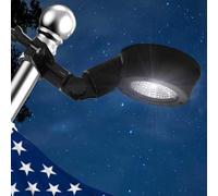 Solar Flag Pole Light, Flagpole Light Solar Powered, Super Bright PC Crystal LED Spotlights, Upgraded 2200mAh 800Lm, Adjustable Bracket & Metal Clamp Fits 1-1.5" Flagpole, 8-12 Hrs