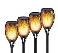 Solar Flame Lights with Flickering Flames, 96 LED Waterproof Flickering Flame Wall Lights, Dusk to Dawn Auto On/Off - Garden Outdoor Lights for Pathway Driveway(4 Pack?