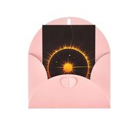 solar flares patterned Pink party invitation, vertical greeting card, suitable for anniversary