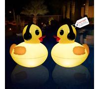 Solar Float Lights for Swimming Pool, Waterproof Pool Lights, 42 cm, Floating Light for Pond Duck Shape, Solar Powered Inflatable Solar Lamp for Pools, Ponds, Garden-2pcs