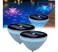 Solar Floating Pool Light with Fish Projection,Dynamic LED Color Changing Solar Pool Lights,Rechargeable Submersible LED Glowing Magical Swimming Fish Pond Lights,Waterproof Bathtub Light (2pcs)
