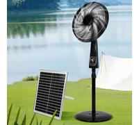 Solar Floor Fans 16/18Inch Portable Standing Fan 24000mah with Solar Panel, Two Charging Methods for Home Office Outdoor Easy to assemble(18IN/46cm)