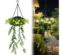 Solar Flower Vine Hanging Lights, 66 LED Waterproof Fairy String Lights, Auto On/Off Outdoor Garden Decor Lamp for Patio Fence Yard，Perfect Holiday Present for Garden Lovers (1pc)