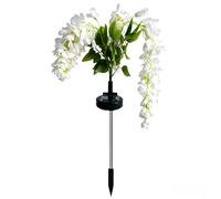 Solar for wisteria Flower Lights 2pcs Outdoor Garden Stake IP65 Pathway Decor 80cm Pink Purple(White)
