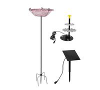 Solar Fountain Bird Bath - Floating Water Pump Pond,Hummingbird Drinker Garden Decor, Sparrow Baths | For Gardeners Homeowners Nature Lovers Backyard Patio Deck Courtyard Lawn Front Yard B