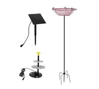 Solar Fountain Bird Bath Sparrow Waterer
