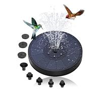 Solar Fountain for Bird Bath, 3W Solar Powered Fountain Pump with 6 Colorful LED Lights, Solar Water Fountain with 8 Nozzles & 4 Anti-Collision Bars for Outdoor Garden Pool Pond Fish Tank (Black)