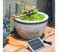 Solar Fountain Kit - Bamboo Zen Garden Water Feature with Pump for Outdoor Decor, Feng Shui Decoration for Tranquil Spaces