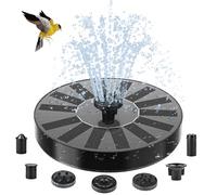 Solar Fountain Pump 1.4W, Solar Water Pump Floating Solar Powered Fountain Kit with 6 Nozzles, Pump for Garden Ponds or Bird Bath/Fish Tank Fountain