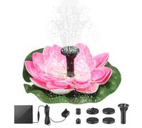 Solar Fountain Pump, 1.5W Lotus Solar Powered Water Fountain Kit with 6 Nozzles, Garden Floating Water Feature Pond Pump for Bird Bath, Pool,Patio, Water Cycling, Fish Tank Aquarium Outdoor Decoration