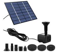 Solar Fountain Pump,1.5W Solar Floating Fountain Pump, Square Garden Solar Water Fountain With 5 Fountain Nozzles, Solar Fountain Water Sprayers With Solar Powered Panel Kit
