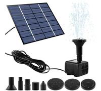 Solar Fountain Pump Kit Solar Water Fountain with Bettery Backup Solar-Water Pump with 5 Nozzles Floating Fountains Outdoor Garden for Bird Bath, Fish Tank, Small Pond, Garden Decoration