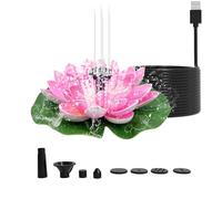 Solar Fountain Water Lily, Garden Landscape Fish Pond Fountains, LED Storage Pool with Support Pole, Summer Outdoor Water Fountain with Nozzles, 18x18cm, 1* Bird Bath Solar, 8* Nozzles, C