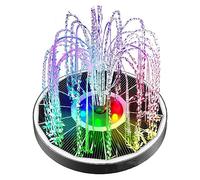 Solar Fountain with 8 Nozzles, 900mAh Battery, 3.5W LED Circle Floating Solar Powered Pump, Solar Bird Bath Fountain Pump, Solar Water Fountain Pump for Bird Baths, Gardens, Ponds, Pools