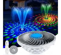Solar Fountain with Light Show, Floating Solar Pool Fountains for Above Ground Pools,2025 Upgraded Floating Pool Fountains with Anchor&Rope, Solar Powered Pool Water Fountain Pump for Pool,Outdoor-1PC